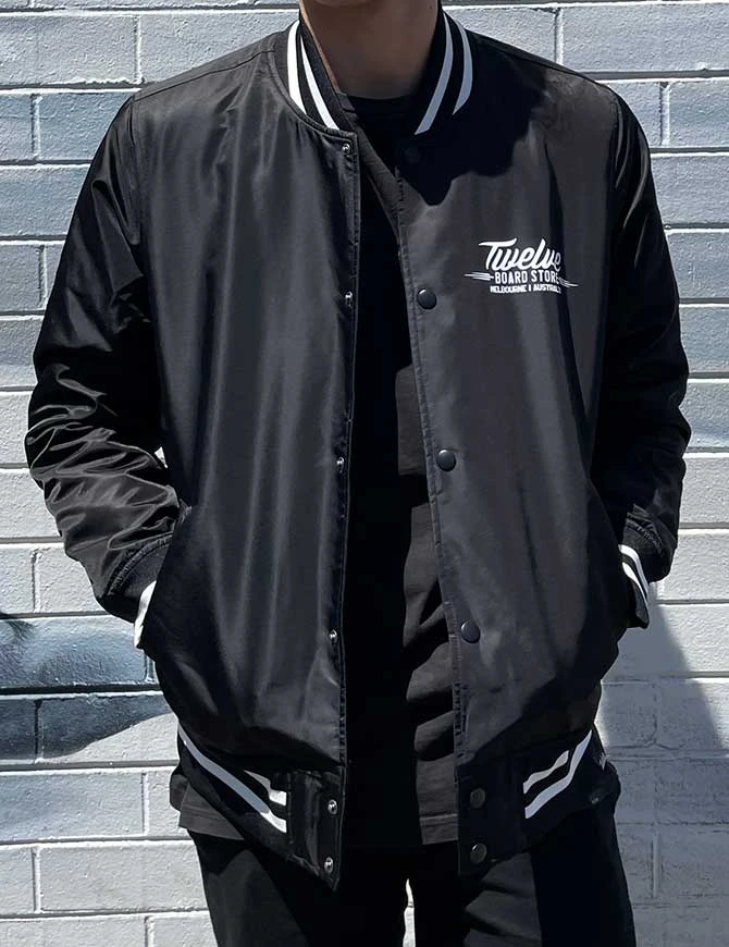 Twelve Melbs College Bomber Jacket(Twelvemelbscollegebomberjacket) Twelve Melbs College Bomber Jacket(Twelvemelbscollegebomberjacket) -Twelve Board Store Twelve Black jacket 2