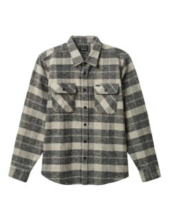 Brixton Bowery Heavy Weight L/S Flannel | Black/Charcoal(Brixton Bowery Heavy Weight Ls Flannel Blackcharcoal)