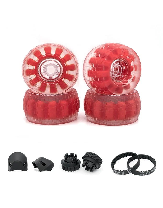 CloudWheels Set 120mm+ Mounting Kit | Red(Exway cloudwheels set 120mm mounting kit red) CloudWheels Set 120mm+ Mounting Kit | Red(Exway Cloudwheels Set 120mm Mounting Kit Red) -Twelve Board Store exway cloudwheel 120mm red accessory pack