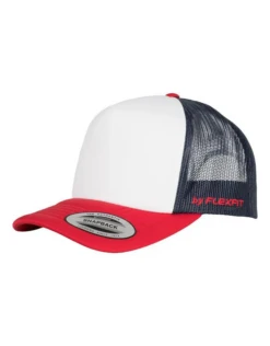 Flexfit 6320 Hi Crown Trucker Cap | Red/White/Navy(Flexfit 6320 Hi Crown Trucker Cap Redwhitenavy)