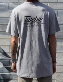 Twelve Melbs Tall Tee | Grey(Twelvemelbstallteegrey) -Twelve Board Store melbs grey tee B