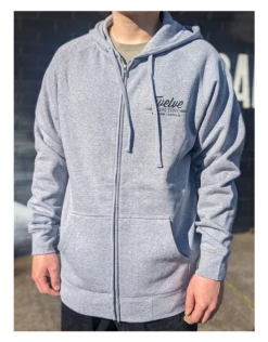 Twelve Melb Official Zip Hood | Grey Marle(Twelve Melb Official Zip Hood Grey Marle)