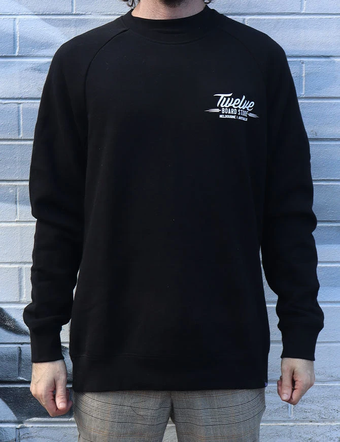 Twelve Melbs Box Crew | Black(Twelvemelbsboxcrewblack) Twelve Melbs Box Crew | Black(Twelvemelbsboxcrewblack) -Twelve Board Store twelvemelbscrewblkf