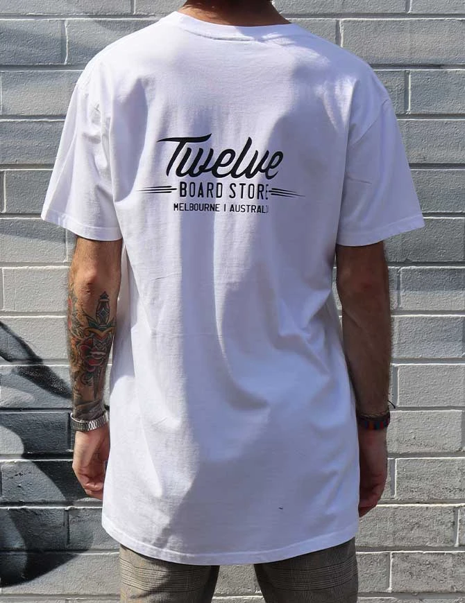 Twelve Melbs Tall Tee | White(Twelvemelbstallteewhite) Twelve Melbs Tall Tee | White(Twelvemelbstallteewhite) -Twelve Board Store white tALL tee B